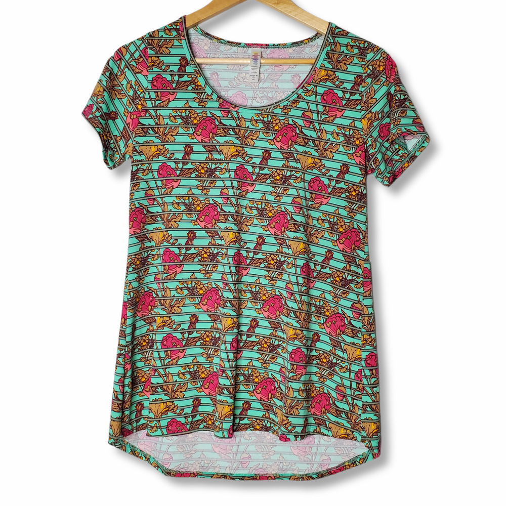 LuLaRoe Classic T Short Sleeve Top Floral Sz XXS